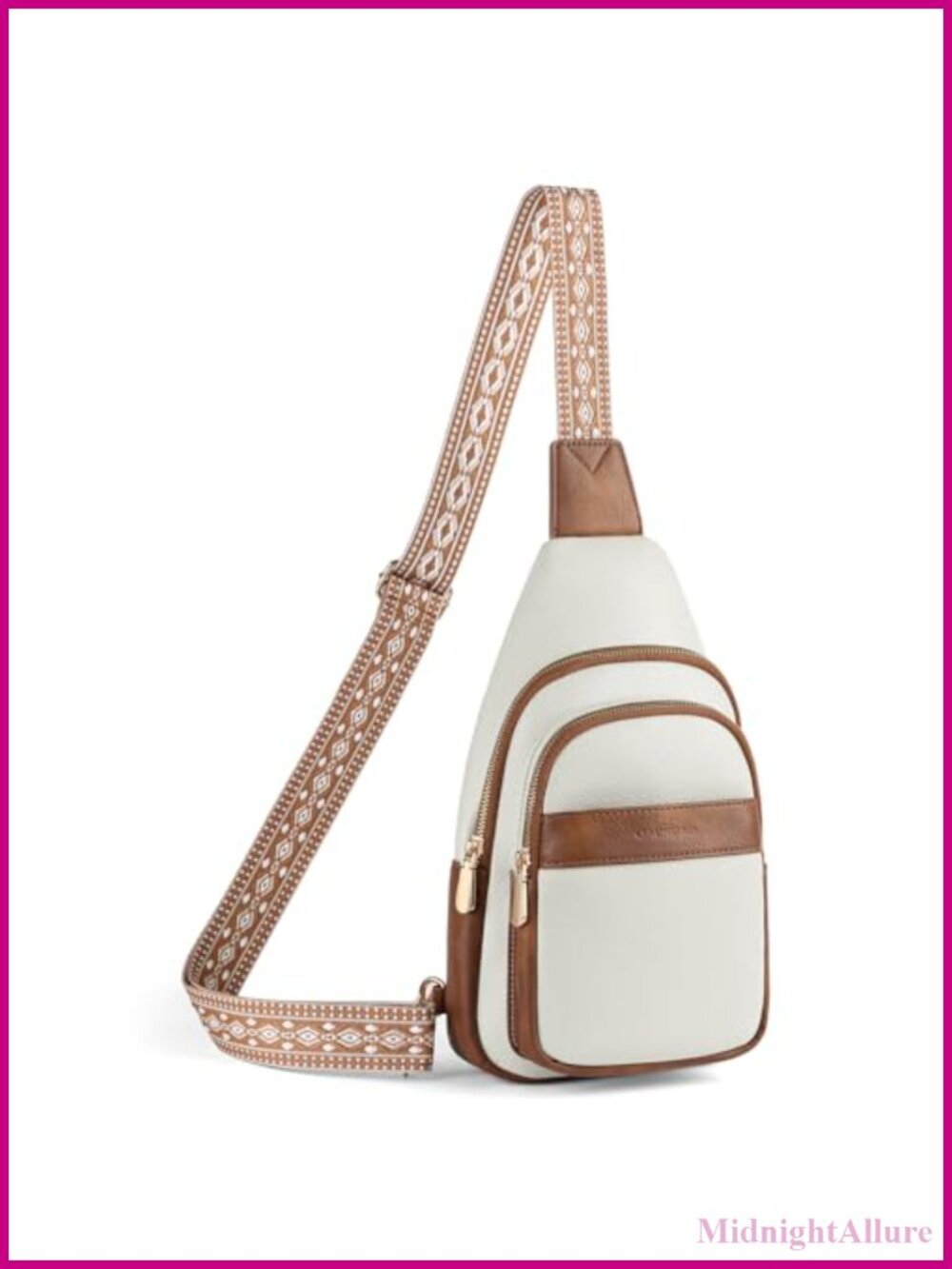 Sling Bag Crossbody for Women Travel Fanny Pack Vegan Faux Leather Chest Bag